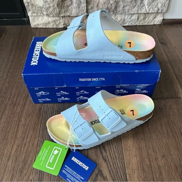 Birkenstock Arizona vegan sandals, sky blue size 38 - Picture 1 of 14